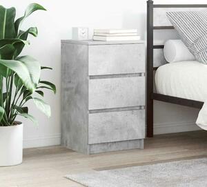 VidaXL 2 db betonszürke éjjeliszekrények 3 fiókkal 39x35x65 cm