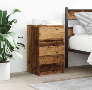VidaXL 2 db antik fa éjjeliszekrények 3 fiókkal 39x35x65 cm