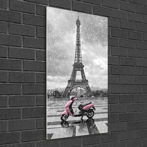 Üvegkép falra Eiffel-torony robogó