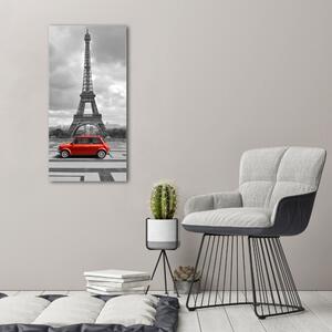 Üvegkép falra Eiffel-torony autó