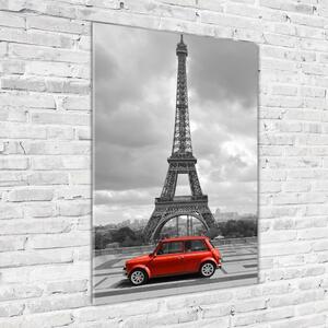 Üvegkép falra Eiffel-torony autó