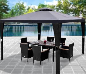 Deuba Rattan pavilon 3x3 m tetőfedéssel - 9 m²