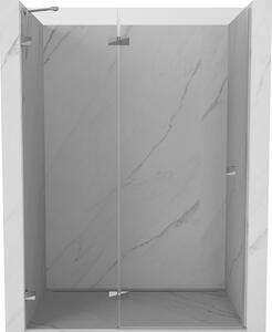 Mexen, Mexen Lunar balos nyíló zuhanyajtó 130 cm, átlátszó, króm - 834-130-000-01-00-L