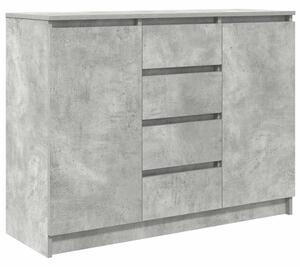 VidaXL betonszürke szerelt fa tálalószekrény fiókos 100,5x35x76 cm