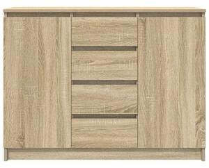 VidaXL sonoma tölgy szerelt fa tálalószekrény fiókos 100,5x35x76 cm