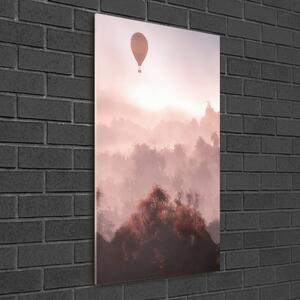 Üvegfotó Repülő ballon erdő