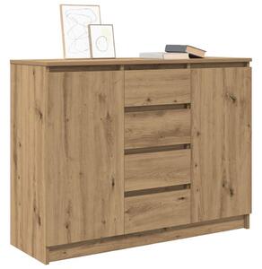VidaXL kézműves tölgy szerelt fa tálalószekrény fiókos 100,5x35x76 cm