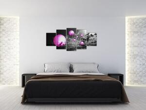 Absztrakt kép - lila gömb (150x70cm)