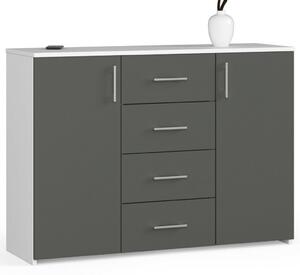 Akord K45 Modern Komód Fehér-Grafitszürke Matt