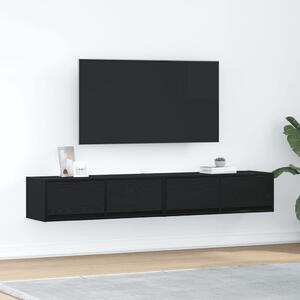 VidaXL 2 db fekete tölgy színű szerelt fa TV-szekrény 80x31x25,5 cm