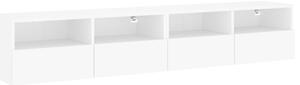 2 db fehér szerelt fa fali TV-szekrény 80 x 30 x 30 cm (836869)