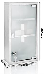 Monzana® Elsősegély-felszerelés szekrény kulccsal - 48,5x25x12 cm