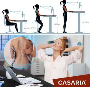 Casaria® Magasságban állítható irodai asztal 110x60x118 cm - fekete