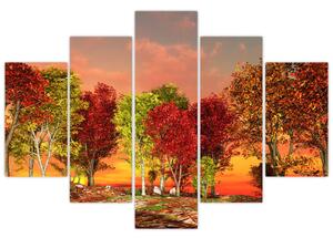 Természet kép - színes fák (150x105cm)