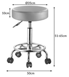 Casaria® Gurulós puff 50x51-65 cm - szürke