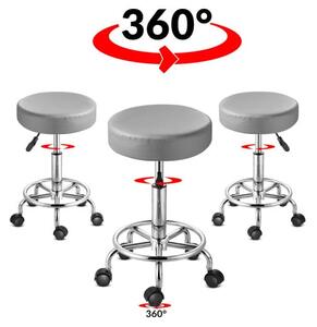 Casaria® Gurulós puff 50x51-65 cm - szürke