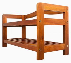 Casaria® Akácfa cipőtartó állvány - 2 szintes