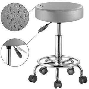 Casaria® Gurulós puff 50x51-65 cm - szürke
