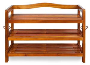 Casaria® Akácfa cipőtartó állvány - 3 szintes
