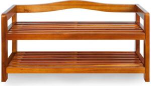 Casaria® Akácfa cipőtartó állvány - 2 szintes