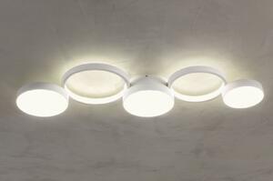 CRONOS modern LED mennyezeti lámpa, ötös, matt fehér