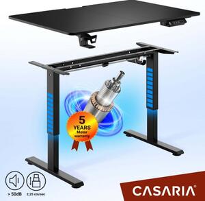 Casaria® Magasságban állítható irodai asztal 110x60x118 cm - fekete