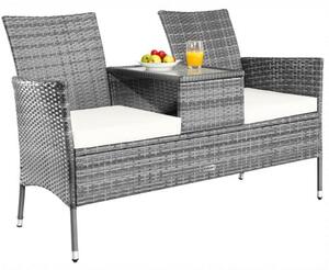 Deuba Kerti rattan pad 143x55x88cm - szürke