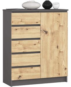 Akord CLP K80 Komód Laminált Grafit-Artisan Tölgy