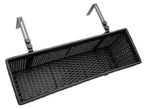 Casaria® Polyrattan virágtartó fekete 2 darabos
