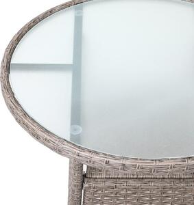 Deuba Rattan asztal Ø80 cm - krémszínű