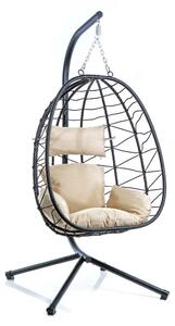 Rattan Függőszék bel- és kültérre kerettel és ülőpárnával 64739