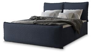 MONTA ágyneműtartós kárpitozott boxspring ágy 180x200 - királykék