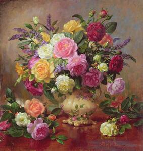 Williams, Albert - Festmény reprodukció Roses from a Victorian Garden, (40 x 40 cm)