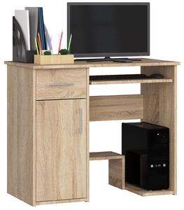 Akord Furniture Factory - Jay Íróasztal Sonoma Tölgy, Klasszikus Stílus, Álló Típus, 90x74x50 cm, 1 Fiók és 1 Ajtós, Laminált Lemez, Mat Felület, Összeszerelhető