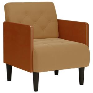 VidaXL barna bársony kanapészék karfás szék 55 cm
