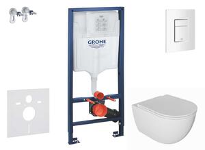 Grohe Rapid SL - Előfali szerelő készlet, Oudee WC és softclose ülőke, Skate Cosmopolitan vezérlőgomb, alpesi fehér SANI11BA3101