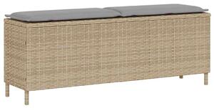 VidaXL bézs polyrattan kerti pad párnával 110x30x40,5 cm