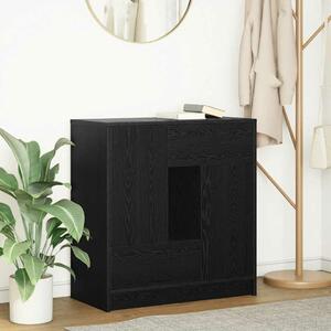 VidaXL fekete tölgy komód fiókokkal és ajtókkal 70,5x34x74,5 cm