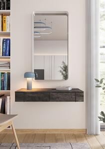 Larena 120 cm függő konzol / toalett fiókokkal - fekete beton / fekete fogantyúk