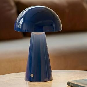 Lindby LED-es újratölthető asztali lámpa Nevijo, kék, Ø20cm, USB,, dimmelhető, Kék, Nappali / Étkező, fém, Modern