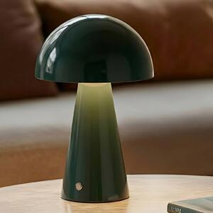 Lindby LED-es, újratölthető asztali lámpa Nevijo, zöld, Ø20 cm, USB,, dimmelhető, Zöld, Nappali / Étkező, fém, Modern