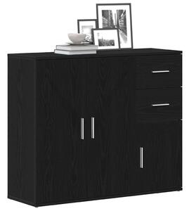 VidaXL fekete tölgy színű szerelt fa tálalószekrény 91x29,5x75 cm