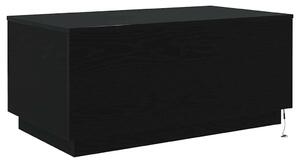 VidaXL fekete tölgy dohányzóasztal LED-lámpákkal 90x50x40 cm