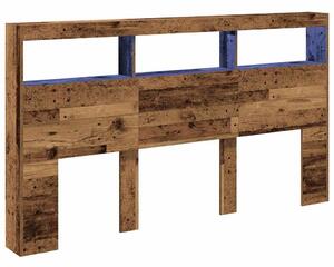VidaXL antik fa áthidalószekrény LED-világítással 180 x 17 x 102 cm