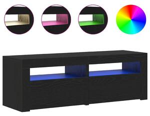 VidaXL fekete tölgy szerelt fa TV-szekrény LED-ekkel 120x35x40 cm