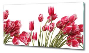 Egyedi üvegkép Piros tulipánok