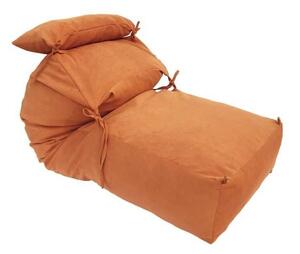 Pufrelax Yoga XL Babzsák fotel + Párna - Textil huzat - Memory Mix szivacspehely töltet - Terracotta orange
