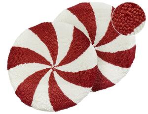 2 db díszpárna SWIRL CANDY Buklé 40 x 40 cm Piros