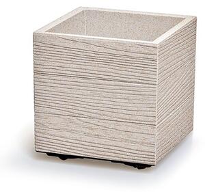 Virágcserép Prosperplast MADERA SQUARE eco fa 28,8 cm fehér eco