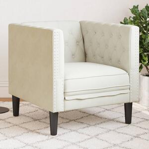 VidaXL krémszínű bársony Chesterfield kanapéfotel